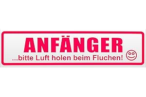 ‎KIWISTAR Kiwistar Anfänger - Bitte Luft Holen Magnetschild Schild magnetisch - 30cm Neonpink - Magnetfolie für Auto PKW Kfz