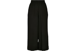 Urban Classics Ladies Culotte Mujer Pantalones de Tela Negro Ancho
