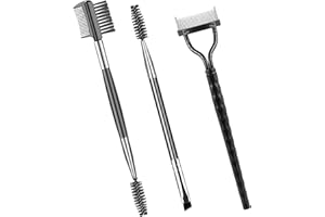 GLANZEND Cepillo para pestañas, cejas, peine de pestañas, separador de pestañas, peine de cejas y espoolia de pestañas, herramientas profesionales de maquillaje de ojos (juego de 3)