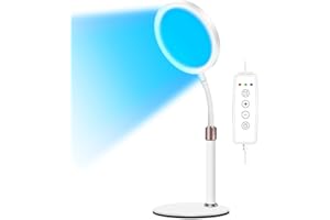 Trayvespace SAD Lamp, 460nm Blue SAD Light Therapy Lamp, 12W Light Therapy, 10 Adjustable Brightness & 3 Timer for Skin Repair and Texture Improvement