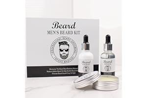 ANGIVLGA Beard Grooming Kit For Men, Beard Growth Kit Includes Beard Oil, Beard Wash And Beard Balm - Beard Care Mens Gift Set - Birthday Christmas Stocking Fillers Gifts For Him Men Dad Husband