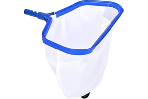 Yeabett Poolnetz, Hochleistungs-Skimmernetz für Pools – Doppellagiges tiefes Netz, rostfreier Aluminiumrahmen, Algen und Schmutz, passend für Poolstangen (32 mm), blau (ohne Stange)