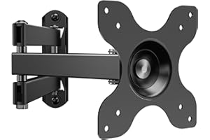 WALI Support Mural TV pour écrans 13 à 32 Pouces LED LCD, Support TV Inclinable et orientable, Support TV Mural avec VESA Max de 100x100mm Capacité Max de 15kg, Noir