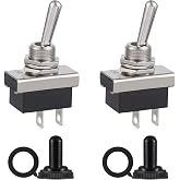 VEXUNGA KN3D-101 Switch 12V Toggle Switches 25A 12VDC SPST 2 Pin 2 Position Rocker On/Off ON Off with Waterproof Cover for Ca
