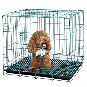 Futurekart Single-Door Folding Metal Dog Cage with Paw Protector (60x42x50CM)