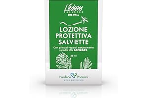 Prodeco Pharma Ledum THE WALL 14 Salviette Monouso- Lozione Protettiva in Salviette - Antizanzare Naturale