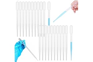 NOKWOCY 20 Stück Pipette,3ml Kunststoff-Transferpipetten,Einweg Pipetten Mit Skala,Dosierpipette,für Labor Versuch,Klassenzimmer Experiment,Parfüm,ätherische Öle