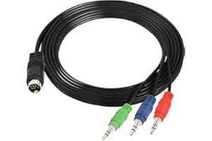 GINTOOYUN Mini DIN 9 Pin Cavo MINI DIN 9 Pin a 3 * DC3.5mm Cavo audio rosso, verde e blu per ricevitori audio, apparecchiature audio, monitor, ecc (70 pollici)