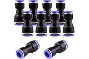 ANGEEK 10 connettori rapidi da 14 a 12 mm con diametro variabile, riduttori pneumatici push in attacco rapido per il collegamento ad aria e acqua