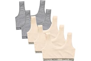 Bevalsa Lot de 5 Filles Brassieres Dentelle,Bra Gilet sous-vêtements Bustier Fille Soutien-Gorge de Sport Uni Basique Débardeur Crop Tops Haut Bandeau Lingerie 10-14ans