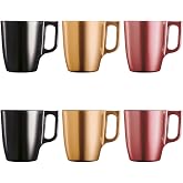 Luminarc BOX 6 MUGS GLASS | Multi-Colour, Glass, High Format, Gloss Finish, 25 cl, 6 Pieces, Microwave Safe, Refrigerator Saf