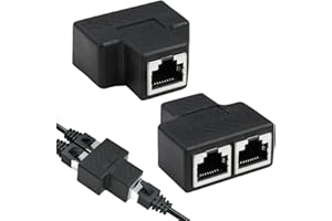 ICYWINK 2 Pezzi Sdoppiatore Ethernet da 1 a 2 Porte, Cavo Ethernet RJ45 Divisore Accesso Simultaneo a Internet a 2 Porte,1 Femmina a 2 Femmina Adattatore per Ethernet Cat5/Cat5e/CAT6/Cat7