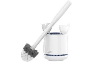 MR.SIGA porta scopino e porta scopino per WC con contenitore ad asciugatura rapida e impugnatura salda, scopino premium per bagni, Bianco