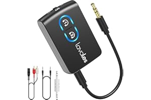 Lavales Trasmettitore Bluetooth 5,3 Pour TV, adattatore audio Bluetooth RCA 3,5 mm, Aptx Faible Latence, audio HiFi Double Link Pour Ordinateur Portable/Avion/Enceinte