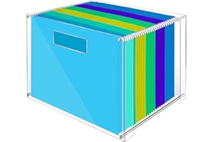 QUNCLAY Hängemappen-Organizer-Box, Acryl-Aktenordner, Organizer mit Griffen, transparenter Aktenaufbewahrung, Organizer für Briefe, A4, dekoratives Zuhause, Klassenzimmer, Bürobedarf