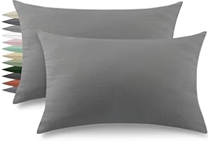 ‎TOCOMOA TOCOMOA Kissenbezug 40 x 80 2er Set - Kissenbezüge 40x80 cm Hellgrau 100% Mikrofaser, Premium und Weich Kissenhülle, Kopfkissenbezug 40x80 mit Reißverschluss