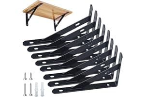 WEERSTONE Wspornik do półek, uchwyt do półki pływającej, wsporniki L metalowe naścienne do półek, wsporniki kątowe do półek ze stali nierdzewnej (czarny)