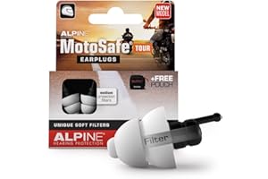 ‎ALPINE Alpine MotoSafe Tour Gehörschutz Ohrstöpsel Touringstöpsel - Verhindern Gehörschäden vom Motorradfahren - Verkehr noch hörbar - Bequemes hypoallergenes Material - Wiederverwendbar
