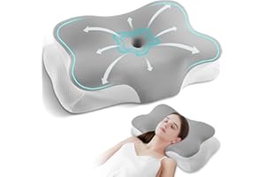 SILKENA Poduszka z Pianki Memory Foam,Ergonomiczna poduszka,Odpowiedni dla osób śpiących na plecy,na boku i na brzuchu,Zdejmowana Poszewka