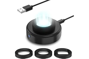 ECEEN Solar-Uhren-Ladegerät, 8H Timing Off mit 3 Kappen, LED-Licht Charge Eco Driver Uhren kompatibel für Casio, Tough, Protrek, Seiko, Citizen, Garmin, Timex, Bering, FANMIS und mehr (Schwarz), ECE004