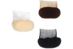 KGDUYC Pince a Cheveux Pelucheuse,Femme Cheveux Volume Coussin en Mousse,Mini Pince à Cheveux, Peigne en Plastique, Coussinet pour Cheveux Moelleux (3 pièces)