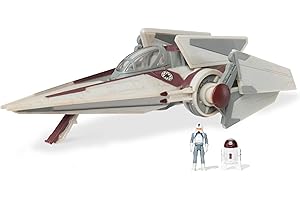 JAZWARES Star Wars Micro Galaxy Squadron V-Wing Starfighter - 3-Inch Light Armor Class Vehicle with Two 1-Inch Micro Figure Accessories
