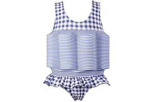 IBAKOM Enfants Fille Bébé Tout Petit Garçon Maillots Une Pièce Maillots de Bain Flottants Flottabilité réglable Protection Imprimé Fleur Vêtements de Plage d'été