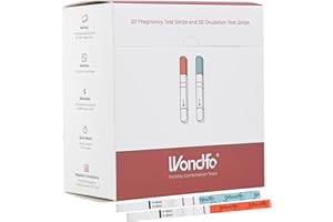 Wondfo Test de Grossesse Précoce et d'Ovulation en Bandelette 20 tests de grossesse et 50 tests d'ovulation test de fertilité sensible et fiable