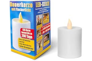 NECESITAS Lume Funerale a LED di Alta Qualità - Batterie Incluse, Lunga Durata Fino a 6 Mesi, Effetto Tremolante Come Vera Candela - Per Cimitero e Commemorazione