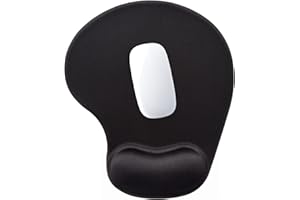 Hsurbtra Tapis de Souris, Ergonomique Tapis de Souris Gamer avec Repose Poignet en Gel, Portable, Parfait pour Ordinateur, Bureau, Travail, Noir de Jais