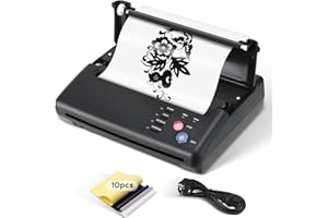 Hlieeosfcn Tattoo Transfer Maschine Tattoo Thermal Stencil Machine, Thermodrucker Tattoo Stencil Machine für Artists, Schwarz,mit Tattoo Transfer Papier zum Drucken und Übertragen des Tattoos