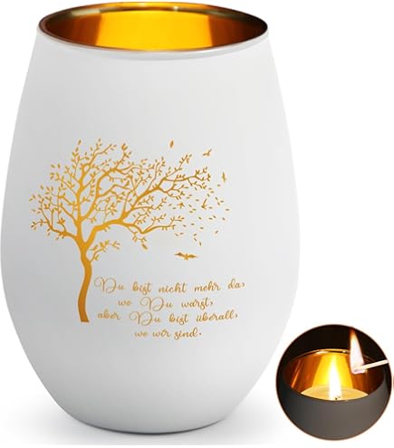 Trauerlicht Mit Gravur - Für Immer In Unserem Herzen Windlicht 12x12cm