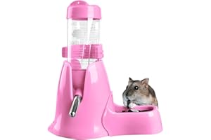 HRILKAOD Distributeur Eau pour Petits Animaux, 80ml Distributeur d'eau Bouteille Automatique pour Animaux de Compagnie pour Hamsters, Cochon d'Inde, Guinées, Chinchilla, Furets, Petits Animaux (Rose)