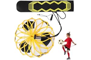 Udbrud Fußball Kick Trainer, Solo Fußball Trainer mit Verstellbarem Taillengürtel Universal Größe Ball 3, 4, 5 Fußball Kick Throw Trainer Solo Praxis Training Aid Geeignet für Kinder und Erwachsene