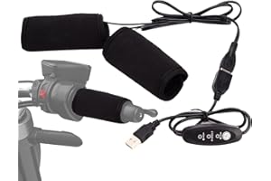 KQLHLHDYZ Puños calefactados de 5 V para motocicleta, guantes con mango calentado para bicicleta, mango USB, calefacción con tres ajustes de temperatura