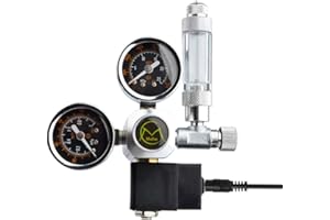 URCHEERS Reductor de presión de CO2 para acuario, manómetro de CO2, manómetro de dióxido de carbono, multímetro Mufan, manómetro de CO2 para acuario, válvula magnética, válvula de aguja, acuario