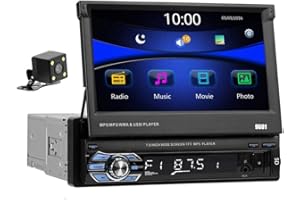 BOOMBOOST Radio Coche Autoradio BluetoothCar Auto Radio con 7 Pulgadas TFT Pantalla Táctil Soporte Cámara De Visión Trasera 1 DIN 9601