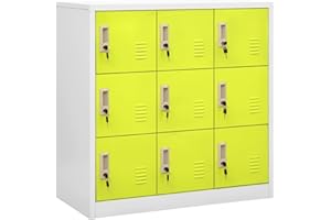 Gecheer Armadietto per Ufficio con Chiave in Acciaio con 9 Ante 90x45x92,5 cm,Armadietto Archivio per Ufficio in Metallo,Armadio Armadietto Schedario in Acciaio Metallo,Armadio Ufficio Metallo