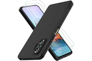 Oureidoo Xiaomi Redmi Note 10 Pro obudowa z 3 szkła hartowanego ochrona ekranu, miękka warstwa wewnętrzna, cienka, miękka silikonowa osłona przeciwwstrząsowa, zderzak TPU etui na telefon, czarne