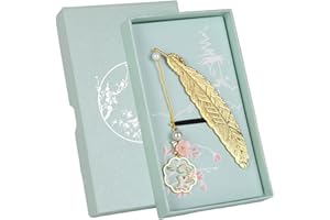 VALICAER Metalowa zakładka do książki z pudełkiem prezentowym, klasyczna, ręcznie wykonana zakładka z wisiorkiem, prezent urodzinowy dla kobiet, czytelników, miłośników książek, dla dzieci i studentów, klips