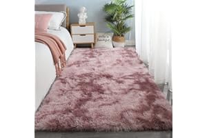 Cekene Fluffy Area Rug for Living Room 80x160 cm Soft Tie-Dye Fur Rug Cute Bedroom Carpets Plush Floor Rug for Girls Living Room Bedroom