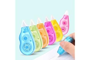 qijiefenCC 6 Pcs Ruban Correcteur Blanc,Mini Pocket Mouse Rubans Correcteurs,4 m x 5 mm,roller de correction pour effacer et corriger,pour Fournitures Scolaires École Bureau