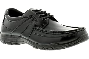 Rockstorm Rocket Teen School Oxford Shoes. School Boys Black Shoes. Academic Footwear for Kids with Lace Up. Durable Kids Footwear