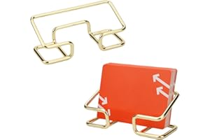 NQEUEPN 2pcs Business Card Holder, Metal Desktop Business Card Display Modern Name Cards Stand Organizer for Desk Home Business Office School (Gold)