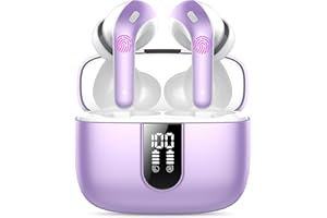 IKT Auriculares Inalámbricos Bluetooth, Auriculares Bluetooth 5.3, 4 Mic con Reducción de Ruido ENC, 50H con Graves, Cascos Inalambricos Bluetooth IP7 Impermeable, Carga Rápida USB-C, Ajuste Cómodo