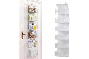 Inscrip Organizador colgante, organizador colgante para puerta con 6 compartimentos, organizador de almacenamiento colgante detrás de la puerta, estante para puerta para colgar, organizador de puerta