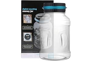 TONGFENG comptage d'argent numérique,Compteur d'argent Papier-Monnaie et Banque Compteur pièces | GranBanque numérique Transparente 1,8 L avec écran LCD, Peut contenir Plus Gimocool