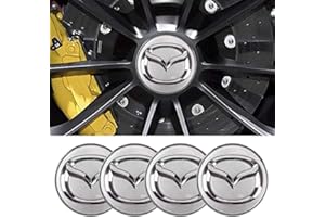 DSFG 4pcs 56MM 2,2 ' 'Auto-Logo-Aufkleber mit Räderabdeckung mit zentraler Abdeckung ABS-Material (fit Mazda Silber)