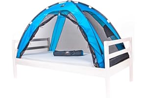 Deryan Namiot łóżkowy, moskitiera na łóżko podwójne, namiot przeciw komarom, łóżko namiotowe, ochrona przed owadami, kompaktowa i lekka, 200 x 90 x 110 cm, moskitiera na łóżko i moskitiera, podróżna,