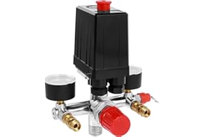 DANDELIONSKY Air Compressor Pressure Switch 90-120PSI Adjustable Manifold Regulator Gauge Compressor Pressure Valve Switch Control 220/380V for Air Compressor